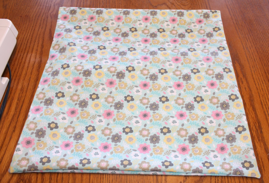 Front flat view of floral pillow cover