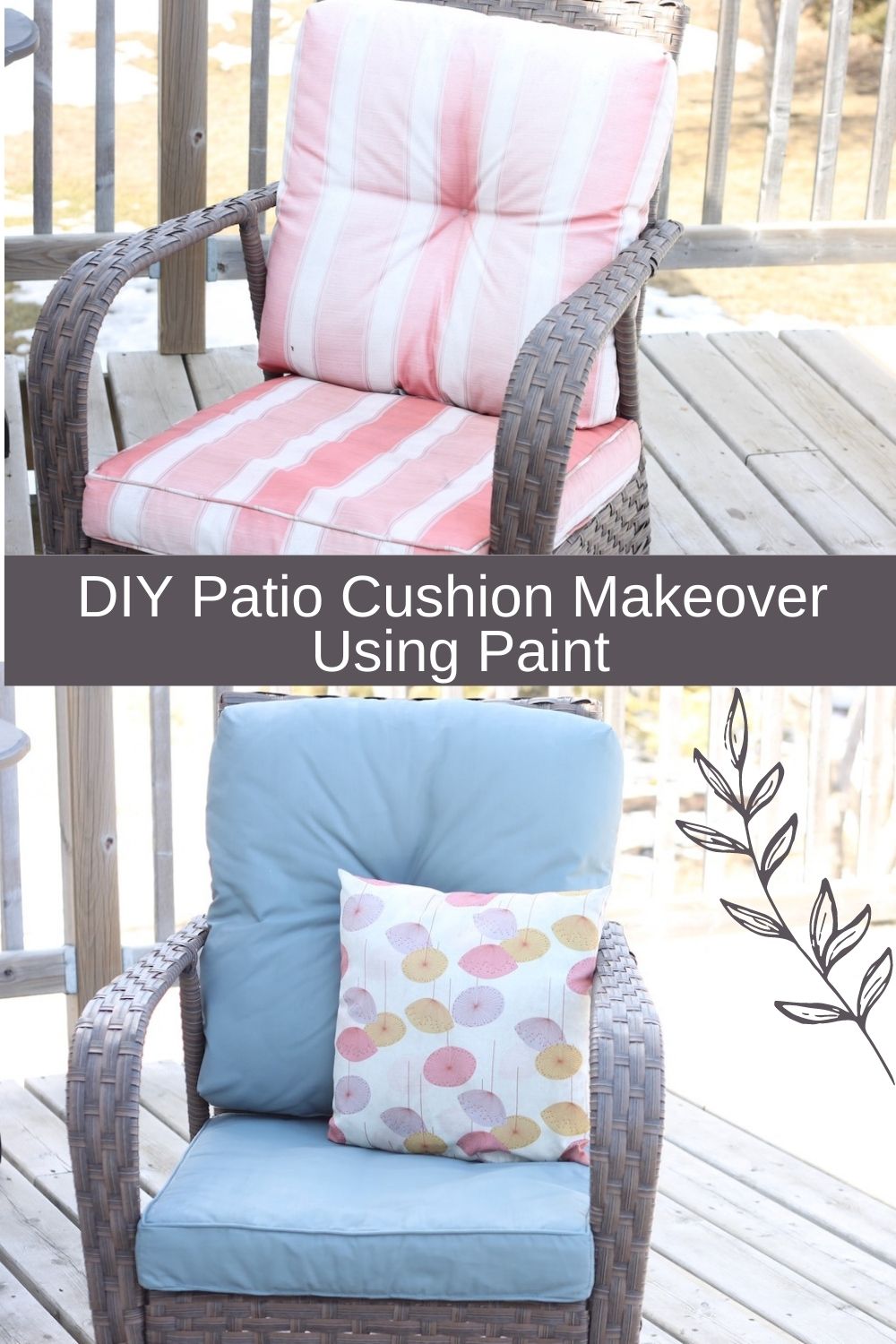 DIY Patio Cushion Makeover Using Paint Be Home Inspired