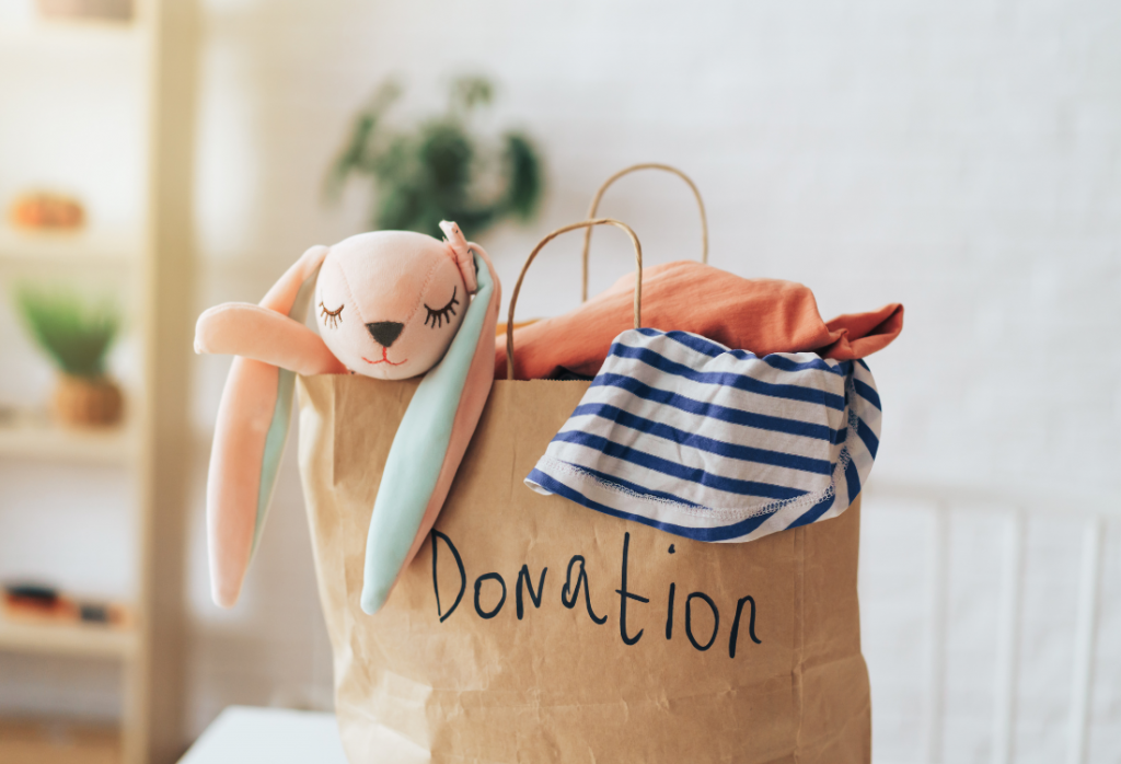 donation bag for drop off to prepare your home for fall