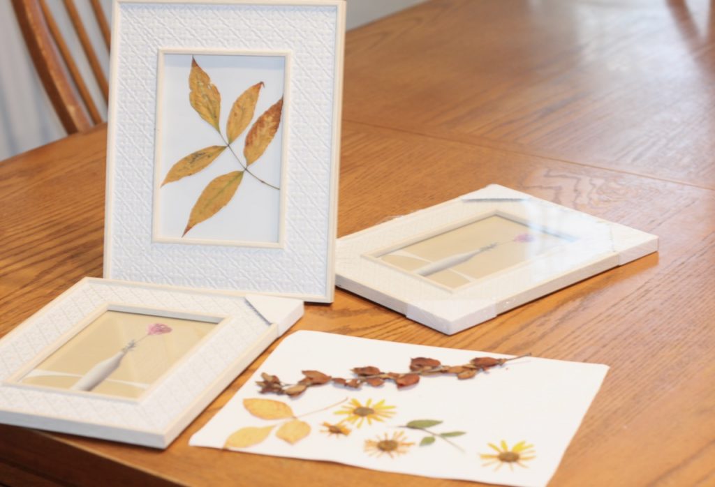 Making the fall pressed art project